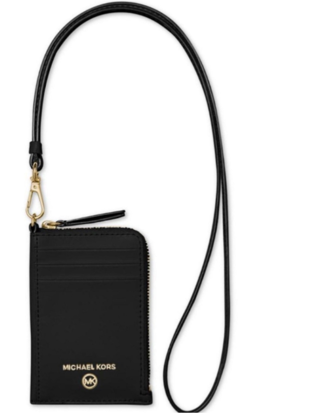“New With Tags” Michael KORS “The Michael” Black Leather Small ID Landyard